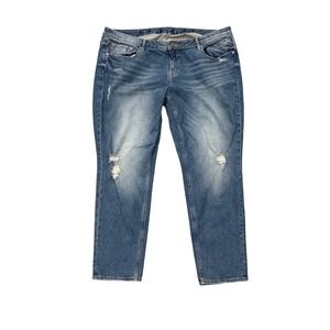 Vigoss The Thompson Tomboy Distressed Relaxed Jeans Medium Wash‎ Womens Size 22